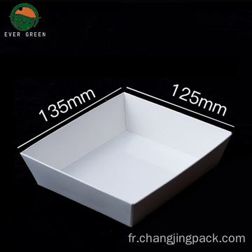 Plateau d&#39;emballage alimentaire en papier kraft blanc / marron jetable